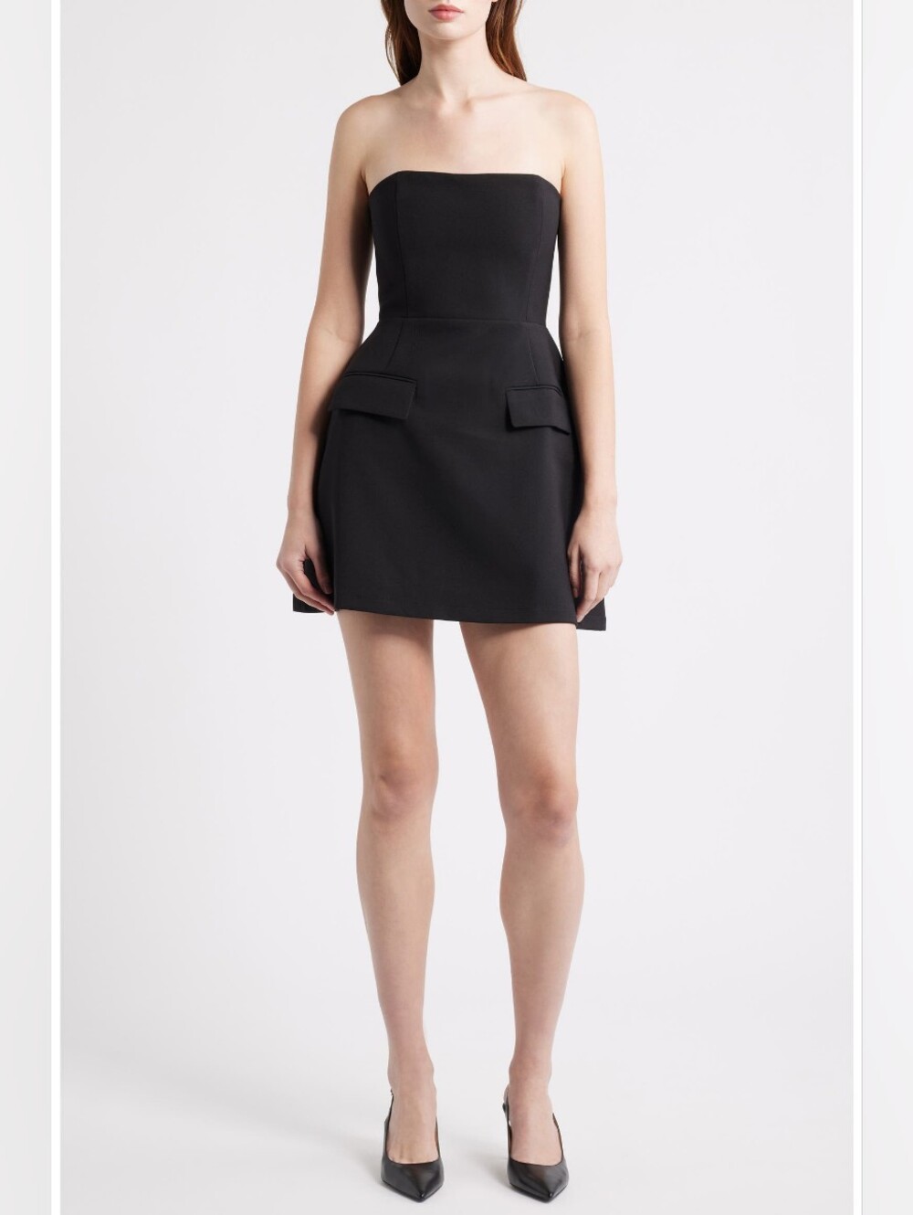 Odd Muse The Ultimate Muse Strapless Minidress with Pockets, Size Large, Black